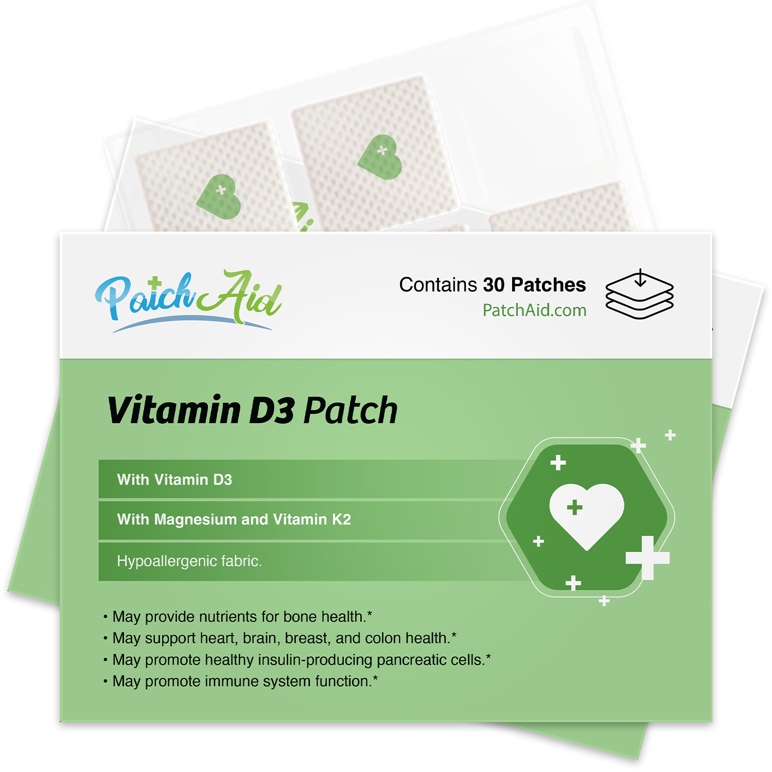Vitamin D3 with K2 Patch - Bone, Heart & Immune Support