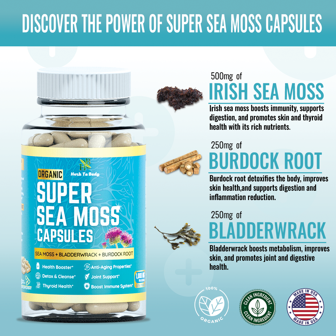 Organic Super Sea Moss Capsules (60 Veg Capsules)