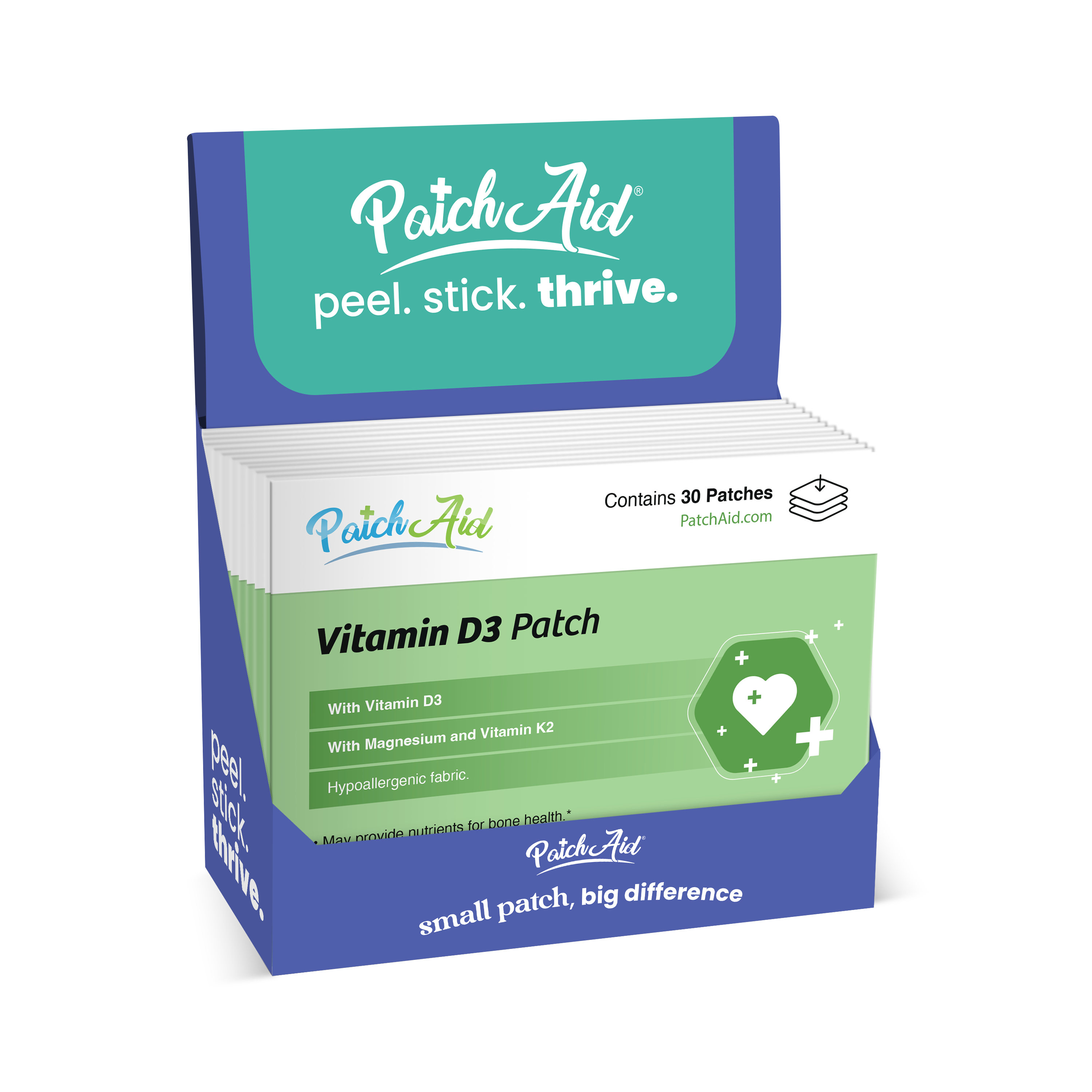 Vitamin D3 with K2 Patch - Bone, Heart & Immune Support