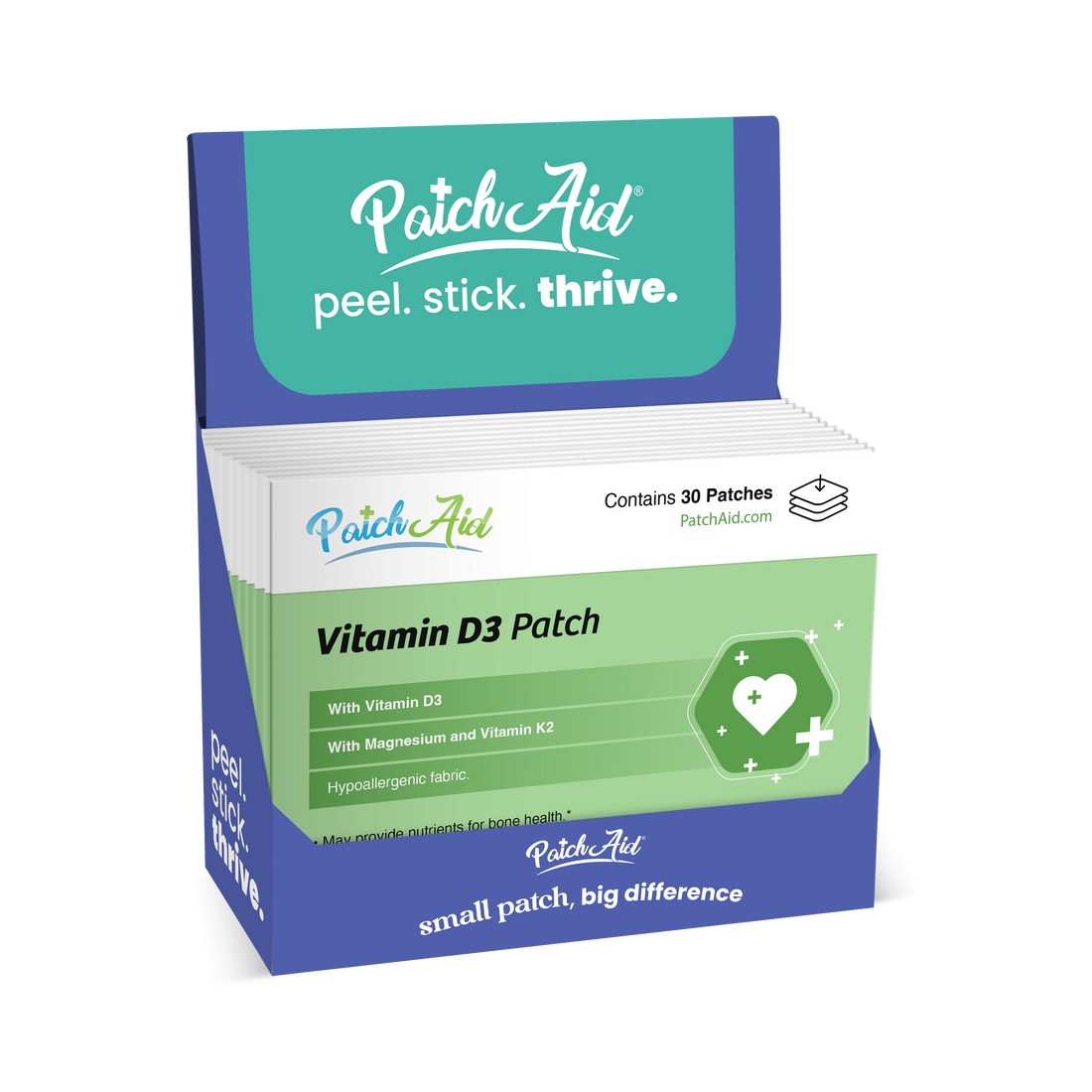 Vitamin D3 with K2 Patch - Bone, Heart & Immune Support