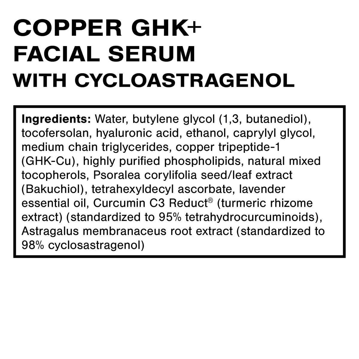 Copper GHK facial serum
