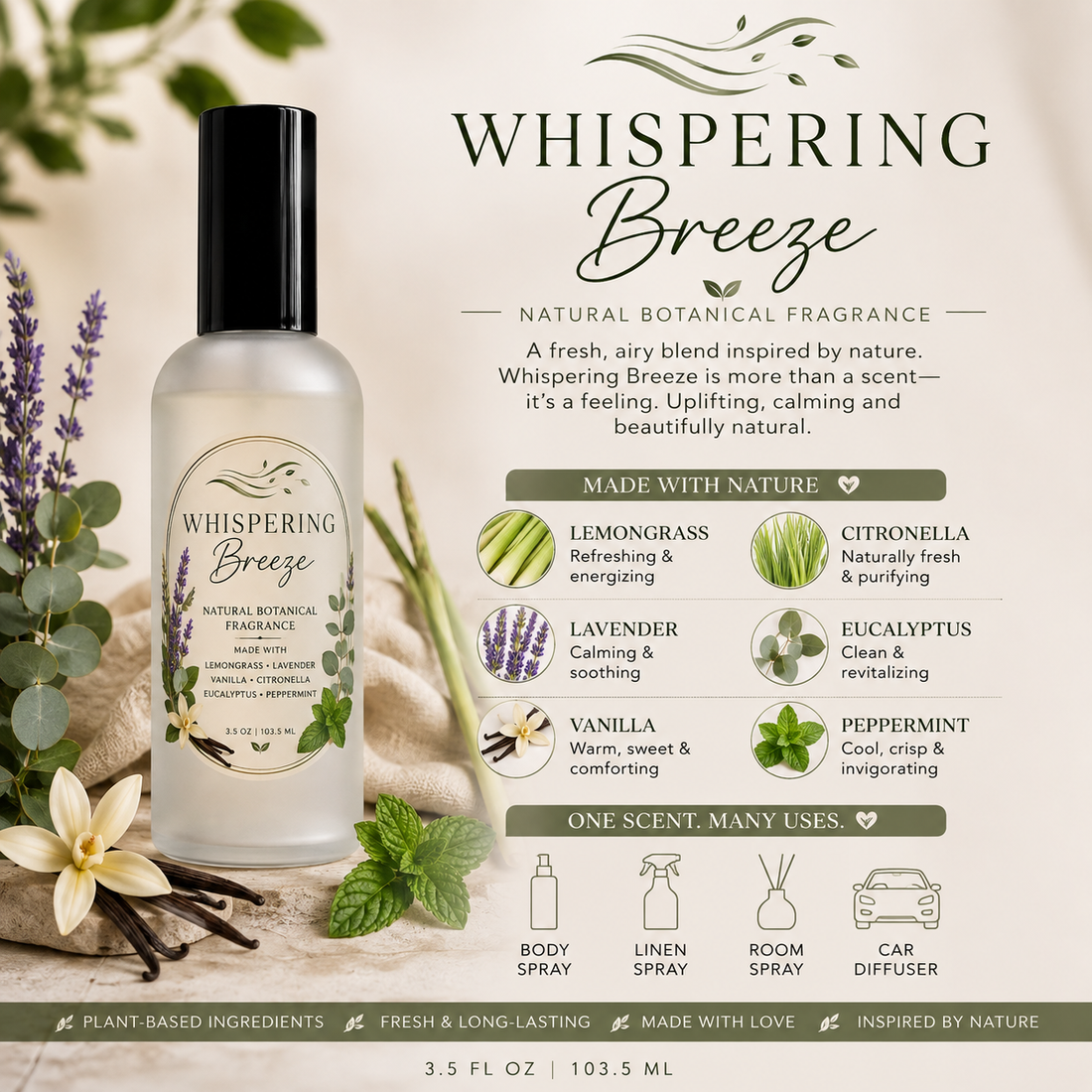 Whispering breeze “natural botanical blend” fragrance