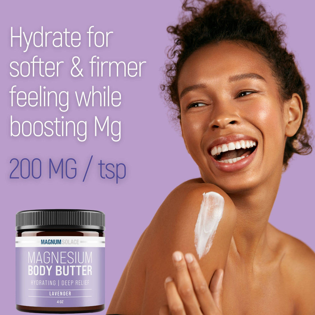 Magnesium Body Butter for Better Sleep - Lavender, 4 oz